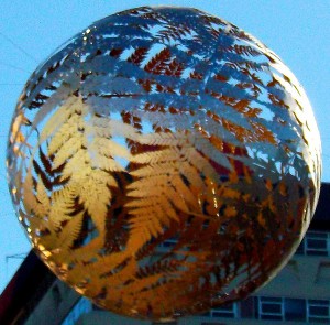 Wellington's Famous Fern Ball Suspended Above Civic Square